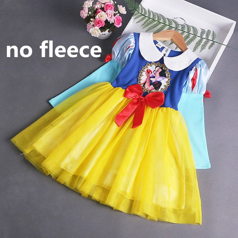no fleece Jargazol/зимнее флисовое платье принцессы; костюм для маленьких девочек; праздничные платья-пачки с бантом; Vestidos; осенние детские рождественские наряды - Цвет: no fleece