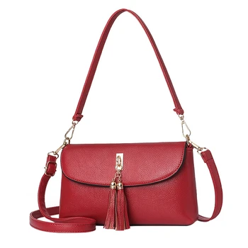 

PU Leather Women Bags Wild Fashion Shoulder Bag Simple Messenger Bag Ladies Tassel Handbags