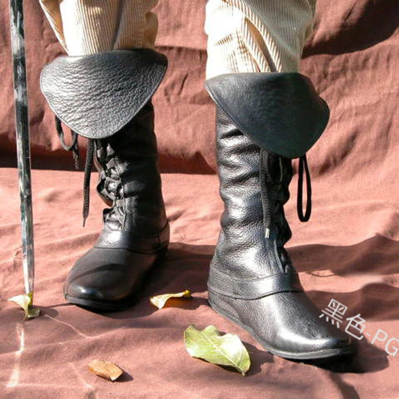 

Medieval Steampunk Cosplay Boots For Men Autumn Winter Retro Male Motorcycle Boots Warrior Soldier Knight Cos Larp Shoes ME064