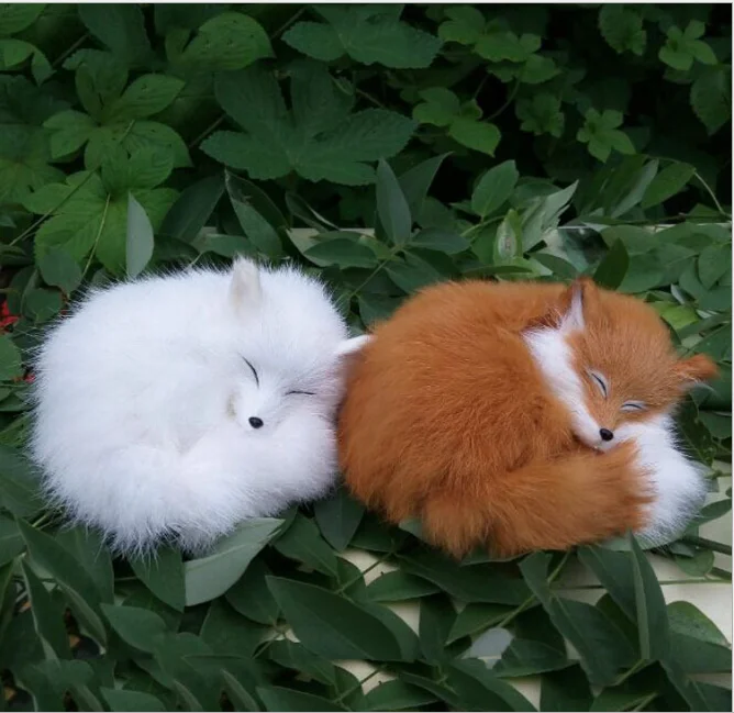 Simulation fox fur animal photography photo props living room office decoration to send friends and children gifts