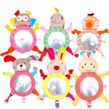 

Cartoon Animal Infant Rear View Mirror Adjustable Car Back Seat Baby Monitor Wide View Rear Mirror Safety Seat Plush Toys