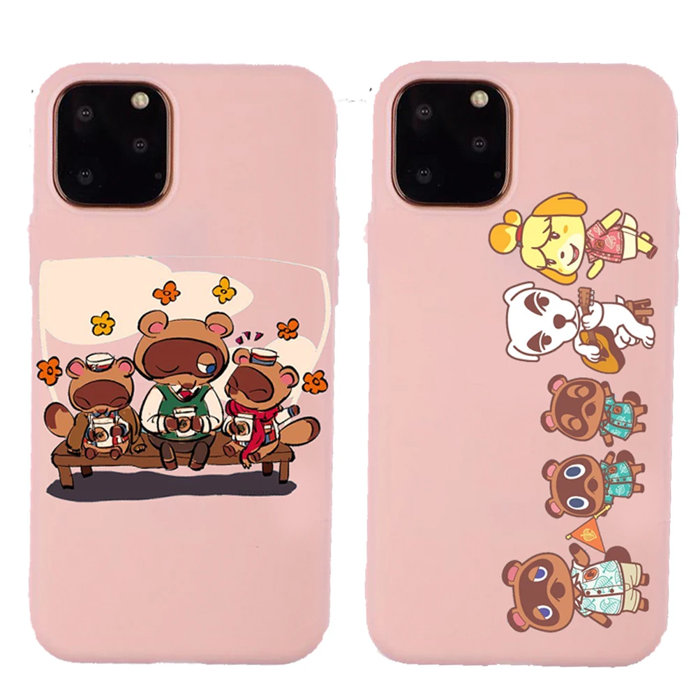 

Animal Crossing New Horizons Case Soft TPU Silicone Pink Phone Cover for iPhone 11 Pro Max X 6S 7 8 Plus XS XR XSMAX Cases.