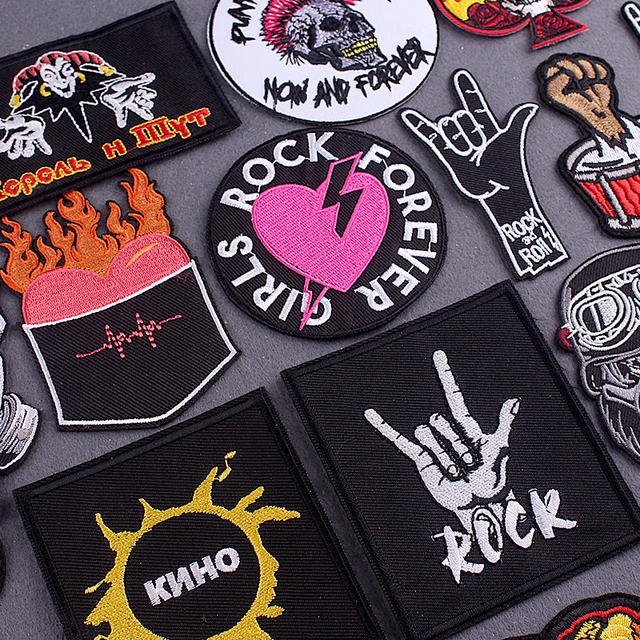DIY Rock Band Clothing Stickers Punk Iron On Patches For Jackets