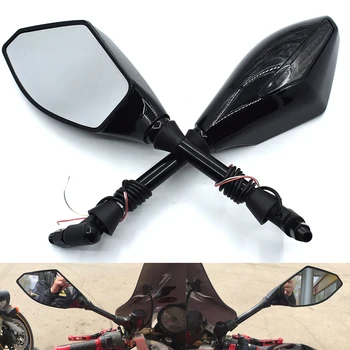

Motorcycle Rearview Mirrors LED Turn Signal Integrated Mirrors FOR Suzuki GSF250 GSF400 GSF600 GSF650 GSF1200 GSF1250