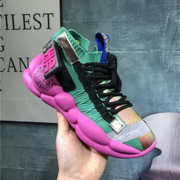 

Women Chunky Sneakers Platform 5cm Thick Sole Ladies Casual Vulcanize Shoes Web Celebrity Dad female fashion Sneakers Designer