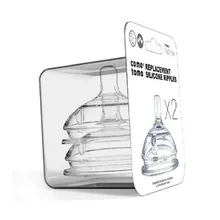 Tétons de remplacement en silicone pour bébés de 0 à 3 mois et de 3 à 6 mois (2 paquets), tétons pour Comotomo 