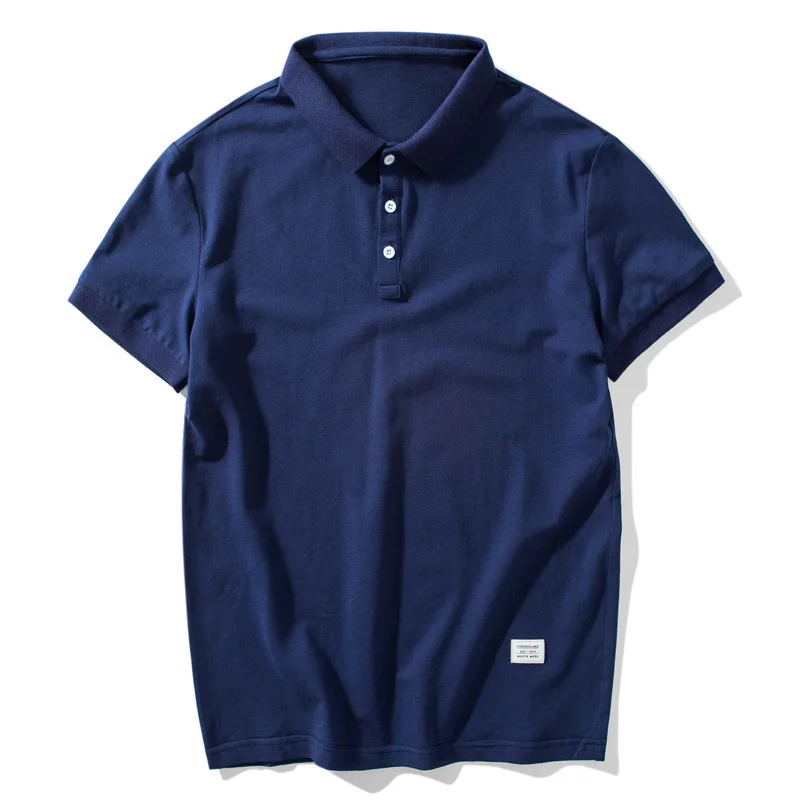 Dark blue MRMT брендовая Новая мужская рубашка поло с коротким рукавом для мужчин, однотонная мужская одежда с отворотом, топы - Цвет: Dark blue