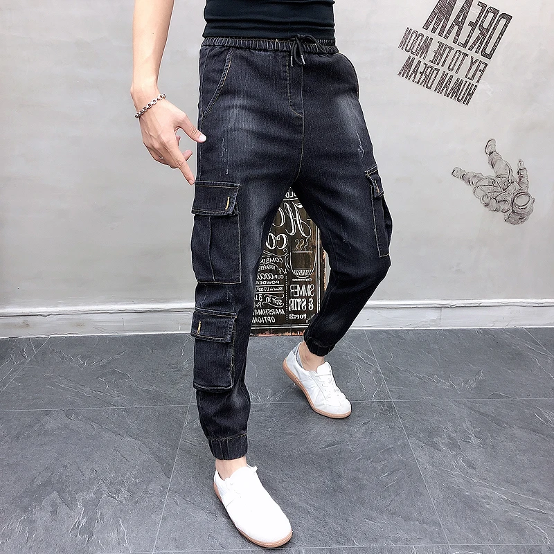 Осень зима новые Джоггеры мужские джинсы корейский Slim Fit повседневные брюки