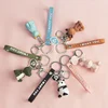 Cartoon Animal Keychain Green Dinosaur Blue Unicorn Pink Rabbit Panda Red Fox Resin Pendant Bag Car Keyring Girl Boy Couple Gift 5
