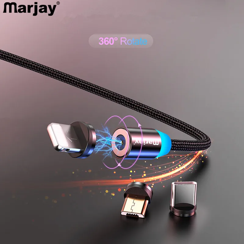 

Marjay Magnetic Cable for Samsung Huawei Fast Charge Micro USB Cable for Xiaomi Magnet Charger USB Cord for iPhone Type C Cable