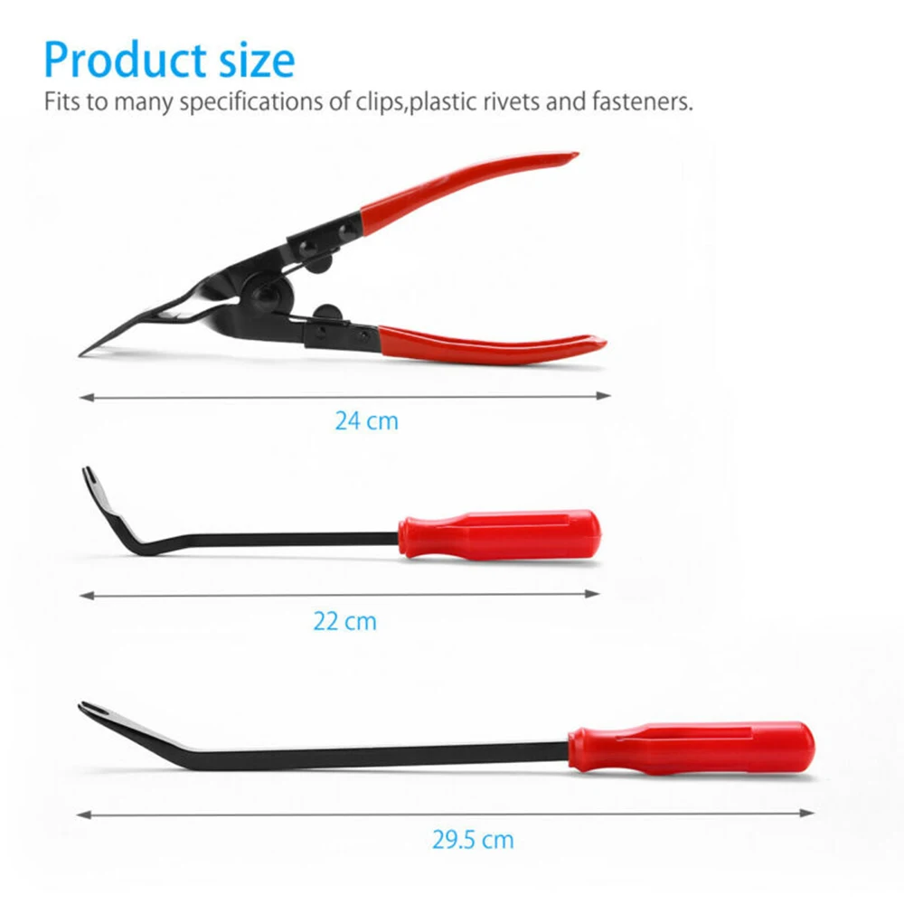 

3 X Car Door Panel Clip Pliers Trim Removal Fastener Puller Repair Tools Kit