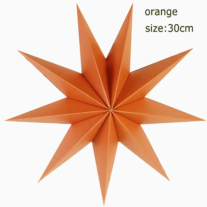 9 angles 30cm orange 1 шт. 60 см Большой DIY семь углов бумажные звезды рождественские украшения для дома висящий Рождественский фонарь оконный камин декор комнаты - Цвет: 9 angles 30cm orange