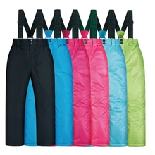 Новые лыжные штаны для маленьких мальчиков и девочек на открытом воздухе плотная, ветронепроницаемая Водонепроницаемый детские штаны зима Лыжный спорт и сноуборд брюки для девочек
