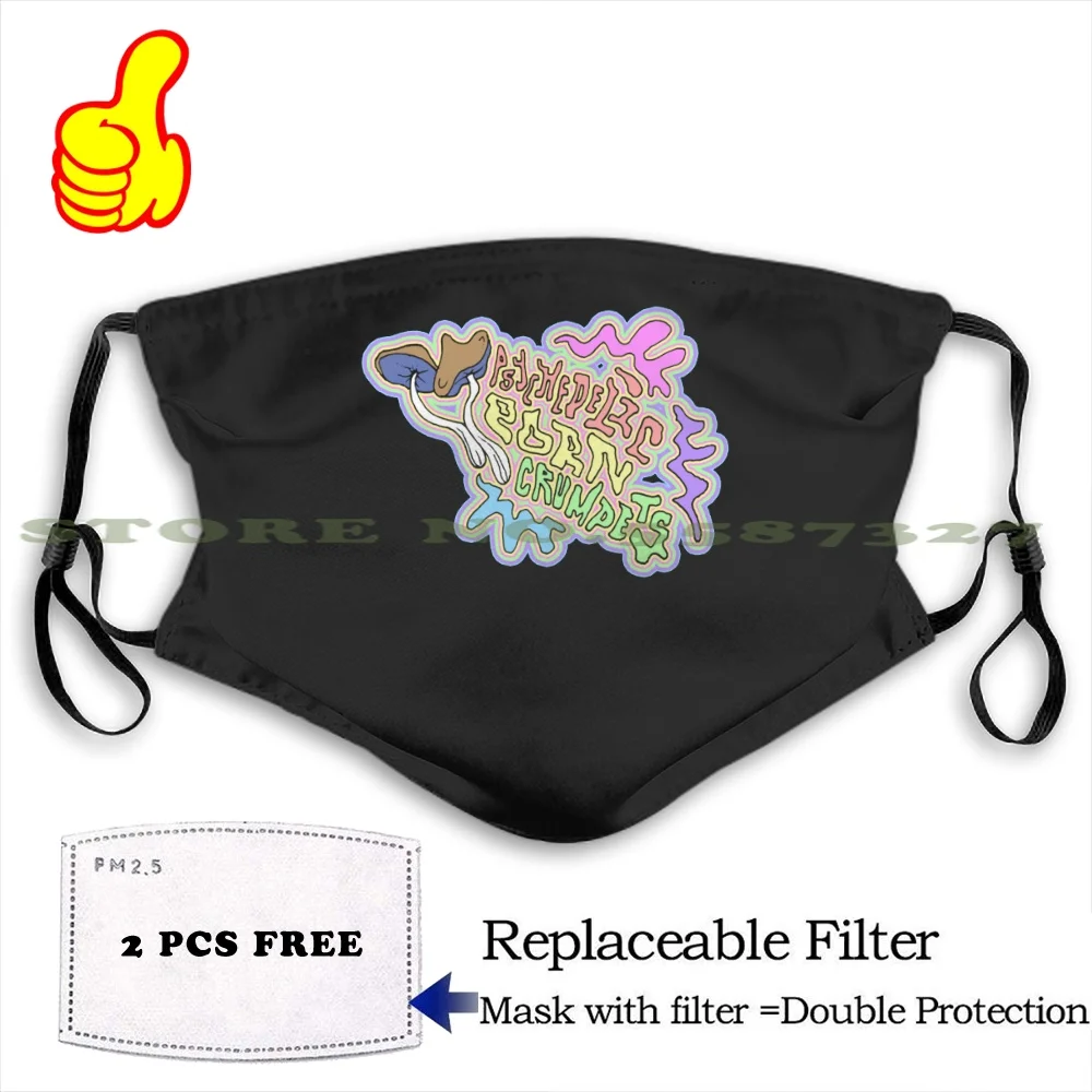 Psychedelic Porn Crumpets Funny Cool Cloth Mask Trippy Shrooms Acid Dmt Trip Mushroom Rainbow Psy | Аксессуары для одежды