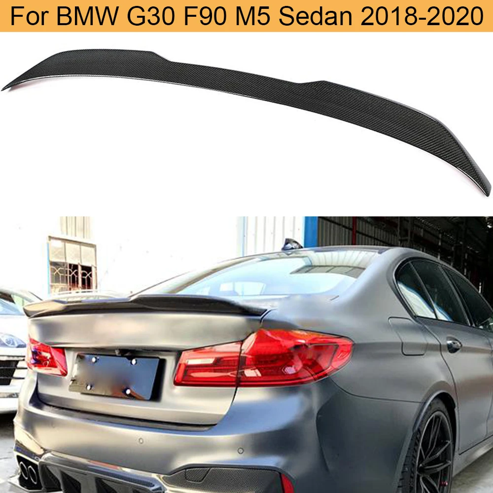 Carbon Fiber Rear Trunk Lip Spoiler for BMW 5 Series G30 G38 F90 M5 Sedan 17-20 Carbon Fiber Rear Trunk Lip Spoiler for BMW 5 Series G30 G38 F90 M5 Sedan 17-20