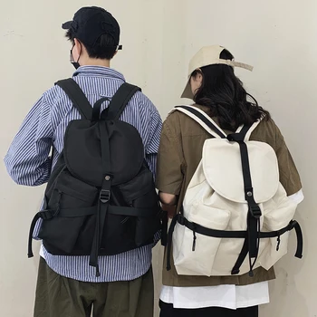 

schoolbag female Korean Harajuku high school college student backpack male drawstring large-capacity backpack student school bag