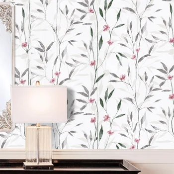 

1M/3M/6M Peel and Stick Floral Leaf Wallpaper Wall Green/Grey Vinyl Self Adhesive Wall Paper Design For Walls Bedroom Home Decor