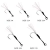 ALLBLUE 6pcs/lot Metal Jig Assist Hook With PE Line Feather Solid Ring Jigging Spoon Saltwater Fishhook for 10-60g Lure ► Photo 3/6