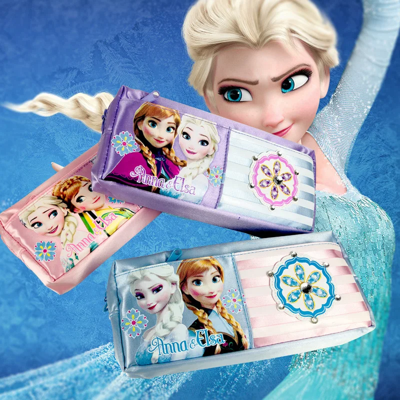 Большой ящик для карандашей disney с изображением героев мультфильмов Эльзы и Анны, школьные принадлежности, подарок