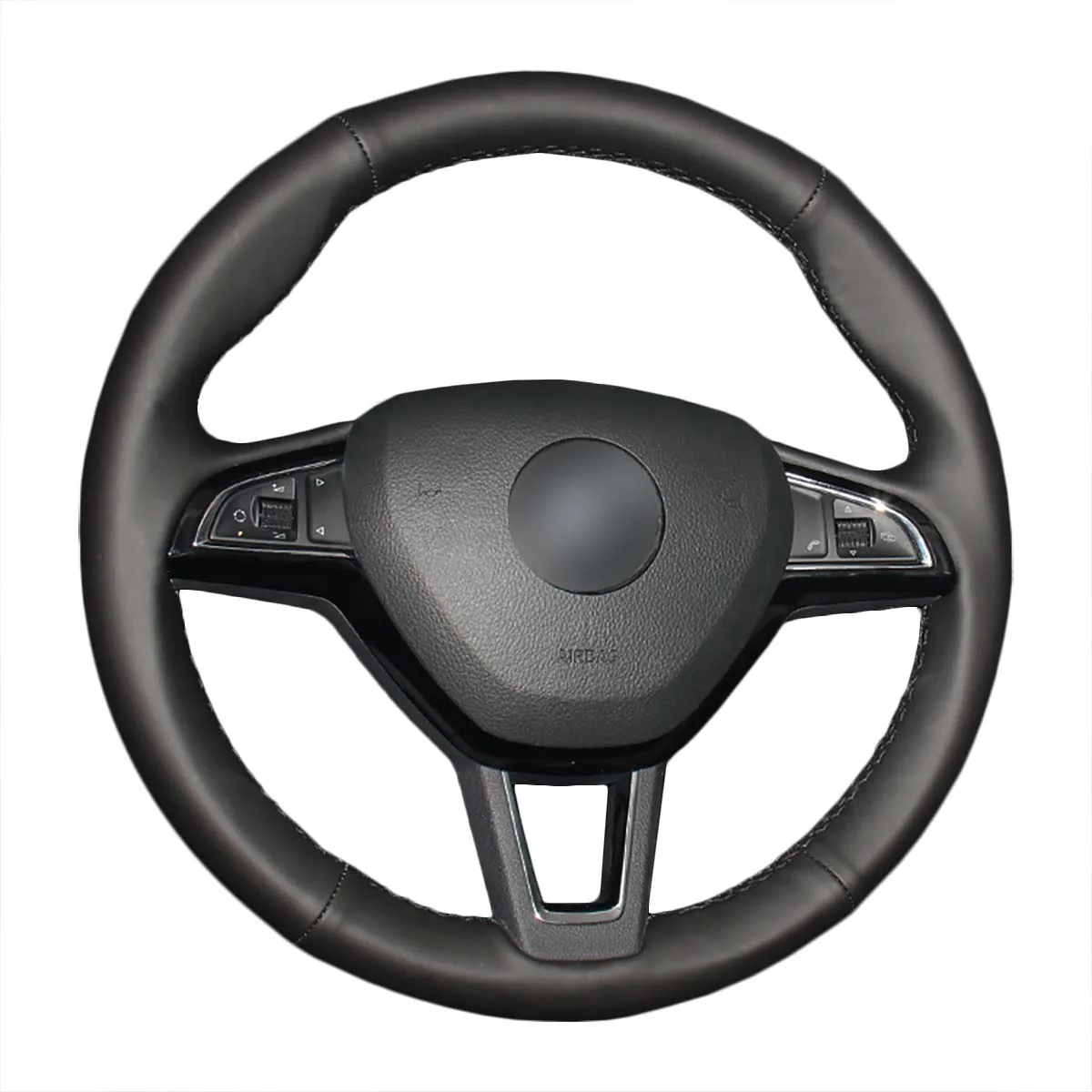 

Чехол PONSNY Чехлы рулевого колеса автомобиля для SKODA Octavia 2017, прошитый вручную, из искусственной кожи