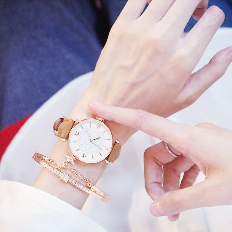 Модные женские кожаные часы повседневные женские кварцевые наручные часы роскошные женские часы Reloj Mujer Elegante