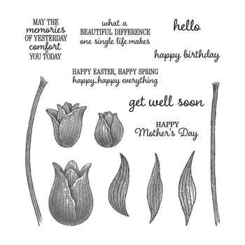 

2020 3D DIY New Layer Metal Cutting Dies and Scrapbooking For Paper Making Tulips Flower Embossing Frame Card Stamps Set