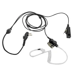 Oreillettes de talkie walkie à bobine transparente, pour Hytera HYT PD502 PD562 TC508 BD502i, prise à 2 broches avec vis 