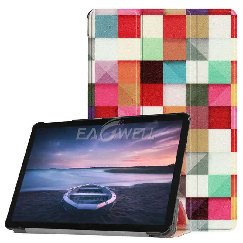 Magic cube Кожаный откидной Чехол-подставка с принтом для Samsung Galaxy Tab A 10," SM-T590 T595 T597 чехол с тремя сложениями для автоматического сна смарт-чехол - Цвет: Magic cube