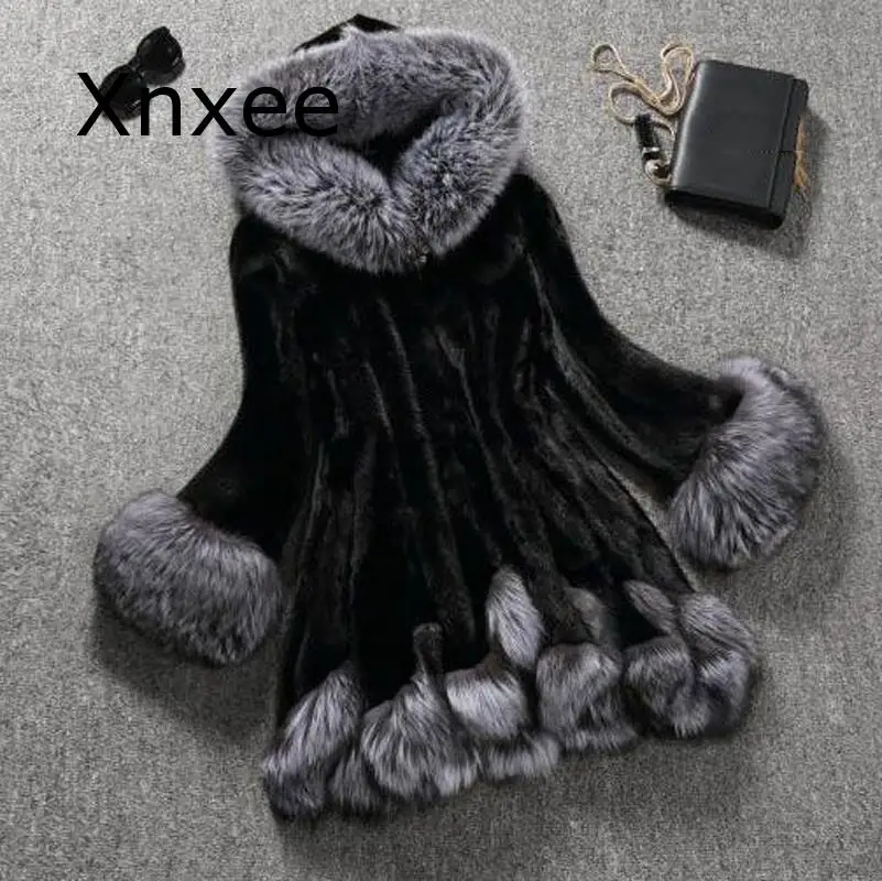 Xnxee пальто из искусственного меха, Женская куртка размера плюс 4XL