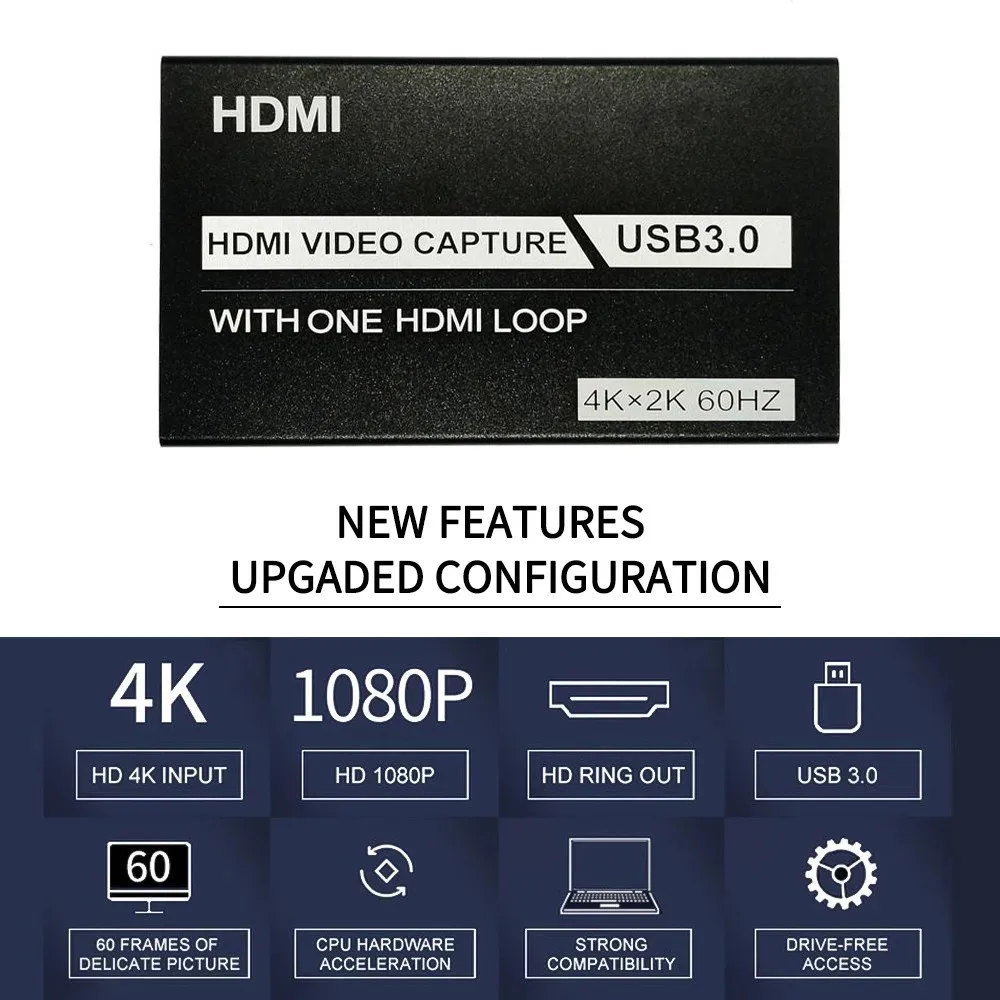 Карта видеозахвата 4K USB 3 0 HDMI 1080P 60 кадров/с | Компьютеры и офис