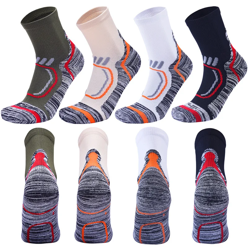 

New Performance Sport Socks Men Elite Breathable Thick Cushion Fitness Basketball Mountaineering Running Compression Crew Socks