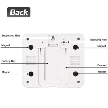 

LED Wireless Home Digital Freezer Thermometer Indoor Outdoor Alarm +Sensor White
