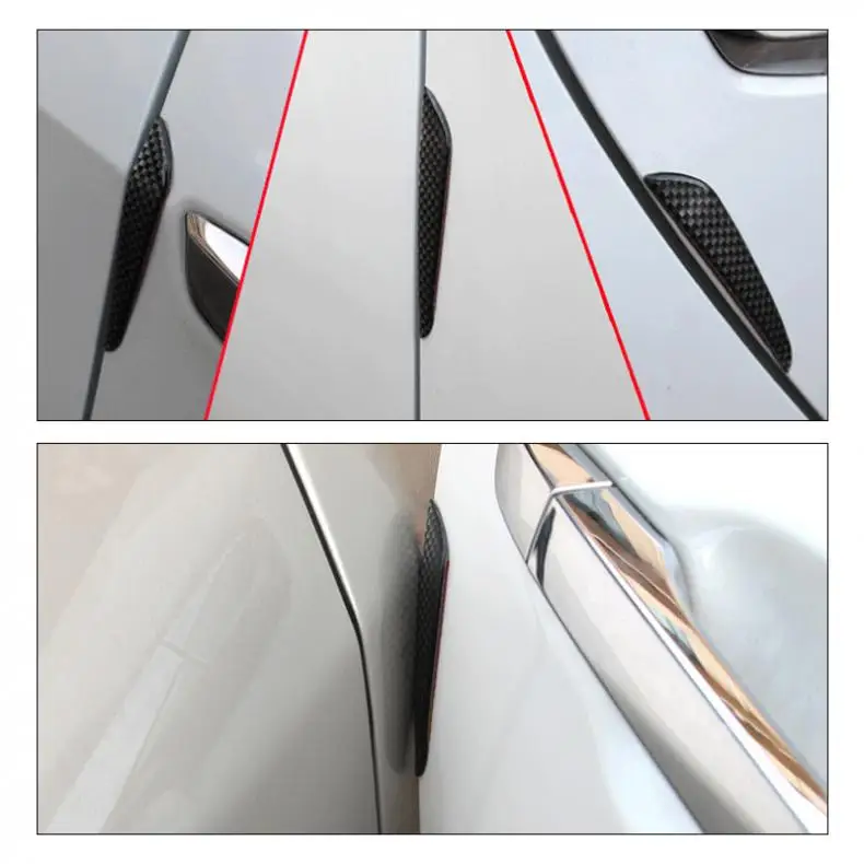 Carbon Fibre Car Door Protection Strips Guard Anti-collision Waterproof Rubber Strip Auto Car Door Side Edge Protector