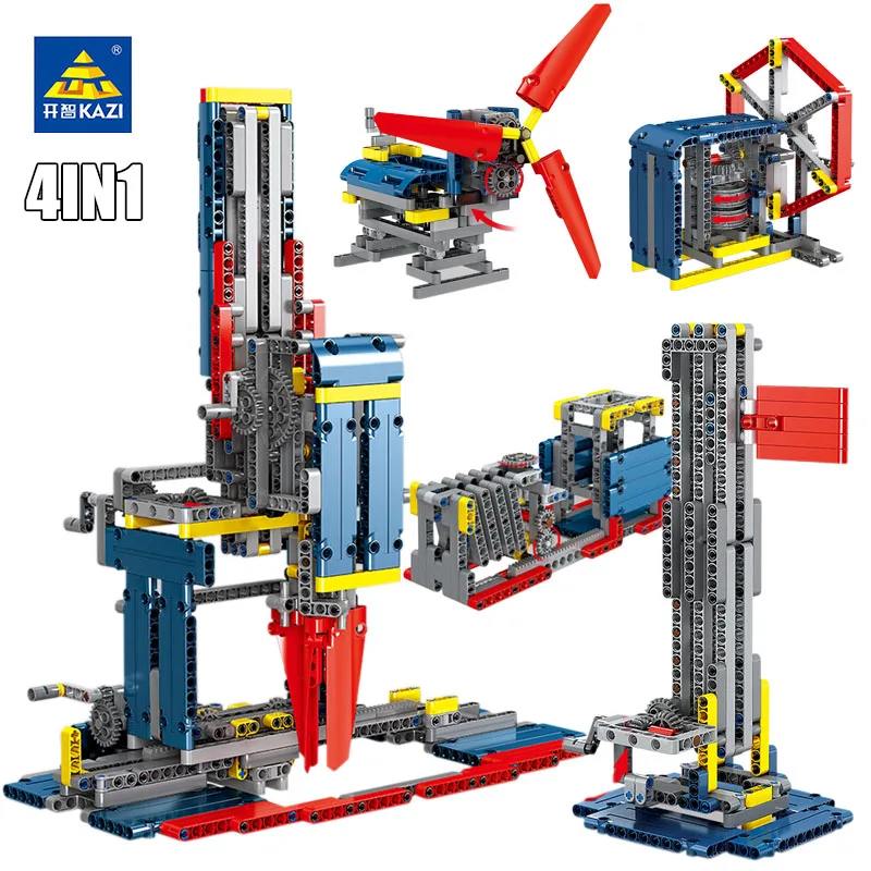 

KAZI Physics Mechanical Assembling Gears Toys Building Blocks STEM Engineering Mathematics Science Moc Set Educational Toy Gifts