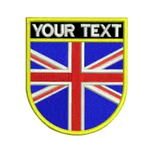 Пользовательские флаг Англии имя ярлыки патч вышитый Утюг на задней части крюк поддержки щит форма
