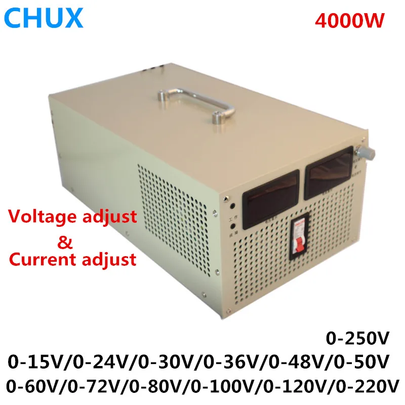 

CHUX 4000W Adjustable 60V 72V 80V 90V 100V 120V 250V Switching Power Supply 110V 220V 380V AC to DC LED Smps