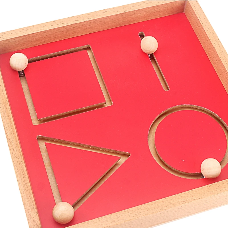 Montessori Handwriting Aids Trace Geometry Line Shapes Educational Training Wooden Toys for Children Writing Practice Preschool 5