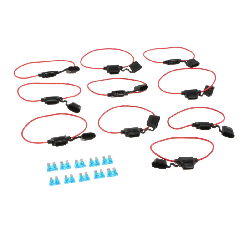 10x 15Amp Fuse Mini Adapter tap Dual Circuit Adapter Holder For Car Auto Truck