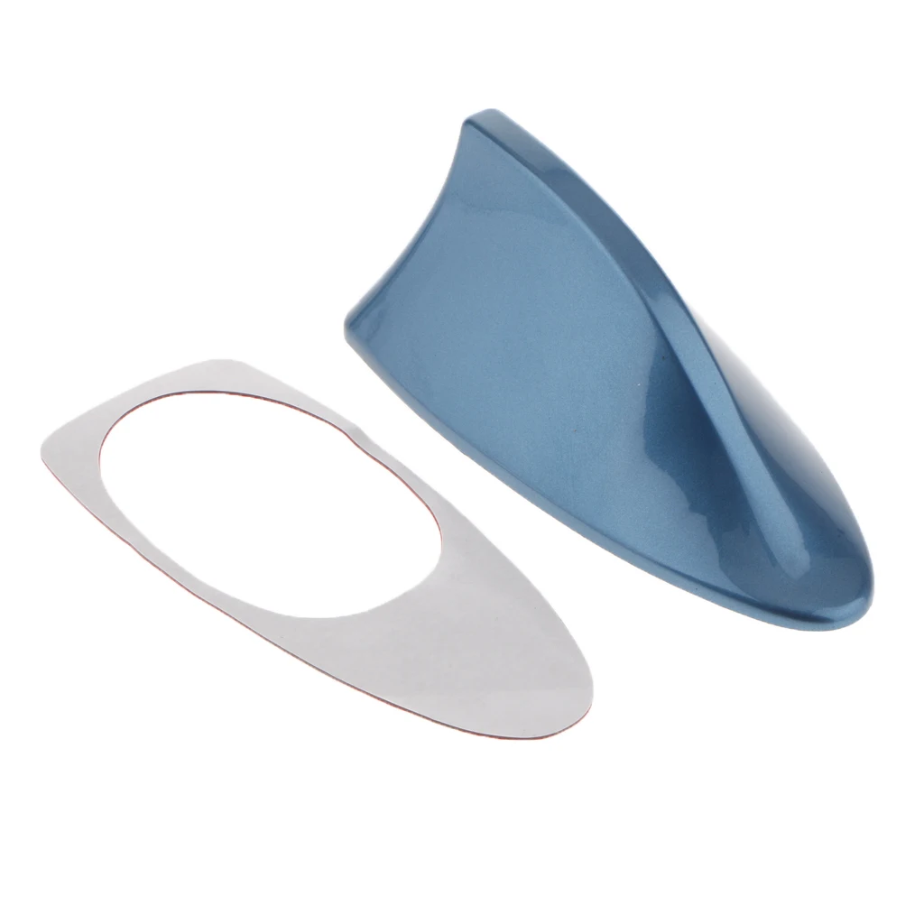 1 Piece Glossy Car Antenna Shark Fin Aerial Radio Signal Universal for Auto SUV Truck Van with 1 Piece Double-sided tape
