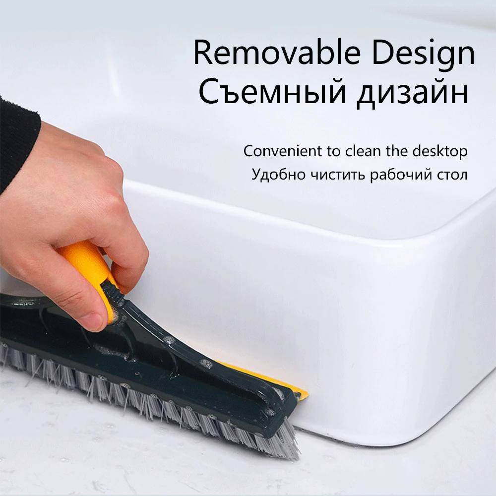 Plastic Bathroom Cleaning Rotating Brush With Wiper