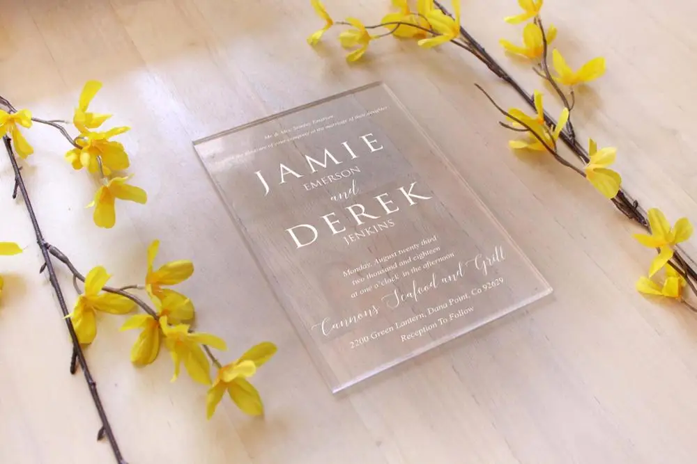 

Acrylic Wedding Invite,Acrylic Invite, Acrylic Wedding Invitation, Engraved Acrylic Invitation Laser Acrylic Invite