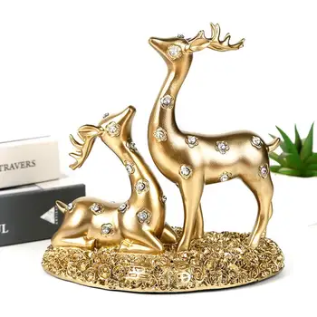 

Modern Elk Resin Figurine Sculpture Handmade Craft Home Office Table Ornament