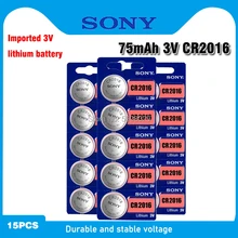 SONY cr2016 литиевая батарея 3 в, 15 шт., литий-ионные кнопочные батареи, часовые батарейки, cr 2016 DL2016 ECR2016 BR2016 для часов