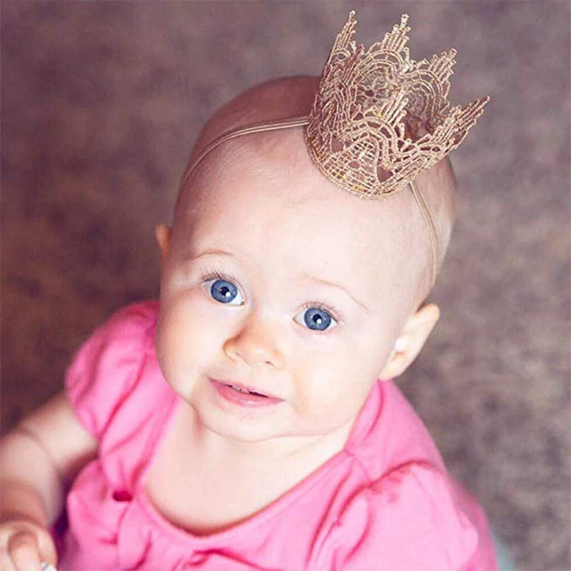 Vintage Lace Baby boy Girl Princess Headband Tiara Crown First 1st 2nd 3rd One Year Old Birthday Hat decoration gift Photo Prop | Дом и сад