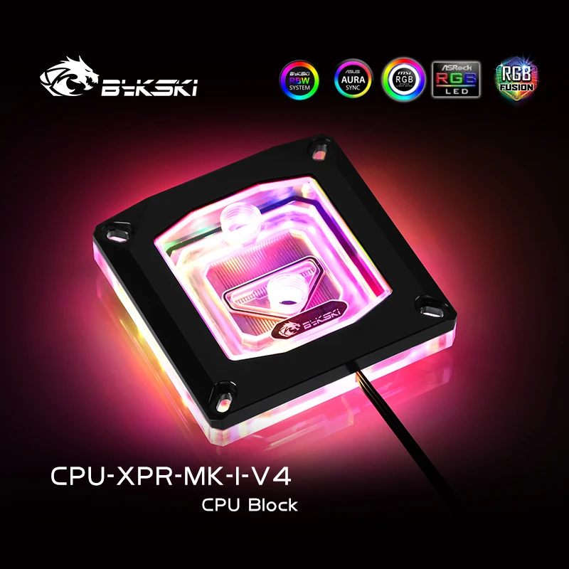 Bykski-cpu Bloco de Refrigeração a Água Cpu-xpr-mk-i-v4 para Intel Lga1150 1151 1155 1156 1200 17002011 2066 Radiador Preto Rgb Aura - Imagem 2