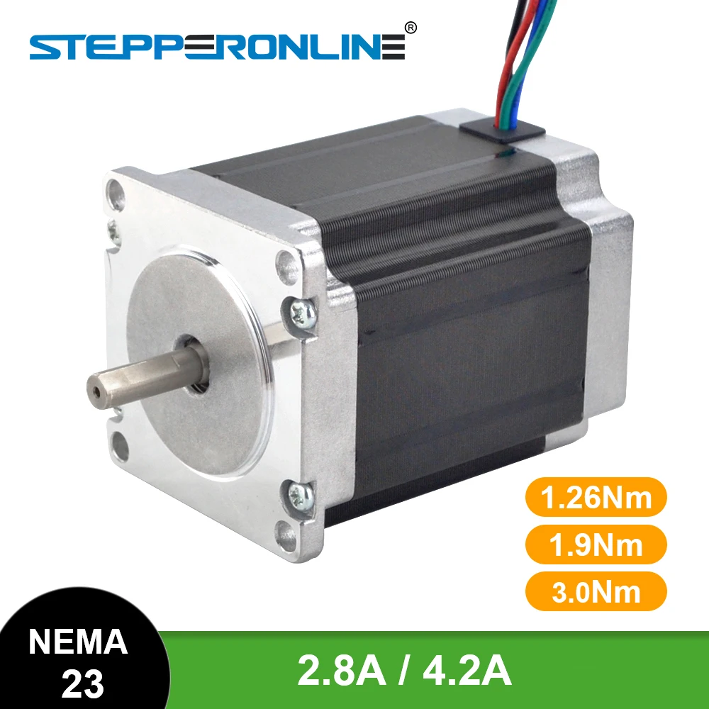 

Nema 23 Stepper Motor 3Nm/1.9Nm/1.26Nm 4-lead 2.8A/4.2A 57 Motor Stepping Motor for 3D Printer CNC Engraving Milling Machine