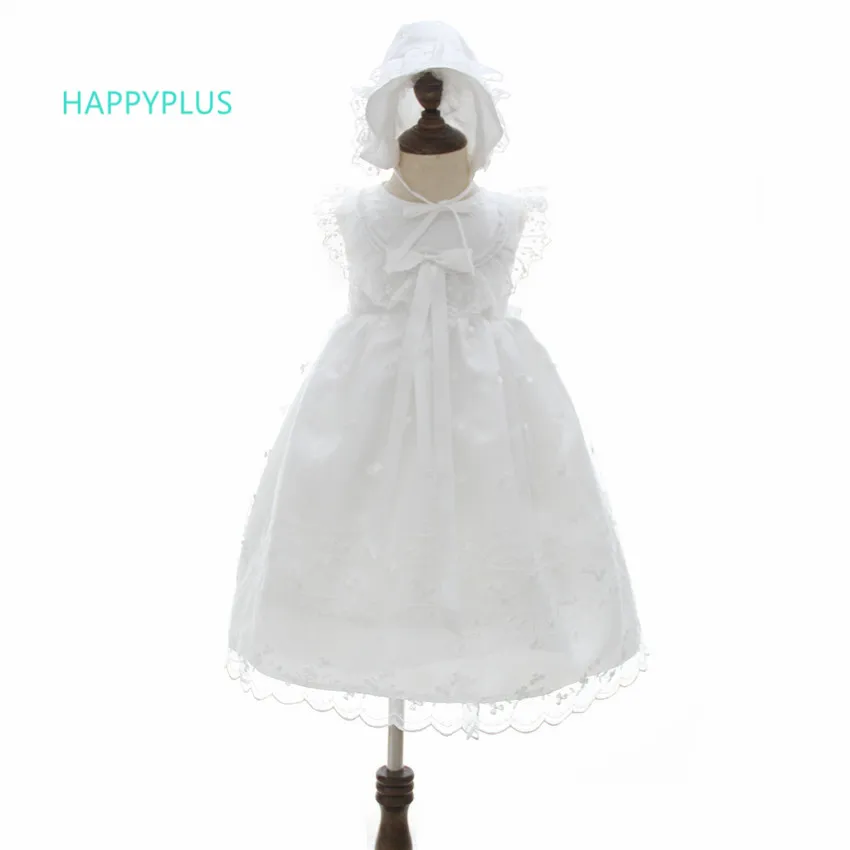 HAPPYPLUS/кружевное платье на крестины для маленьких девочек; платье принцессы для первого второго дня рождения; детское платье для крещения; платье для малышей на свадьбу