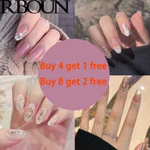 Faux ongles à pression avec colle, ensemble d'affichage clair, couverture complète, diamant artificiel, bisous