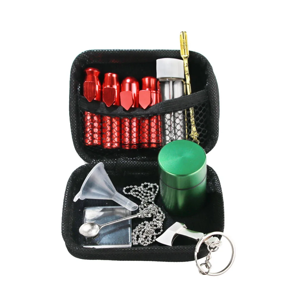 Snuff Set 2# Aluminium Alloy Tobacco Pipe Snuff Nose Smoke Pot Snuff Bottle Smoking Set Cigarette Holder