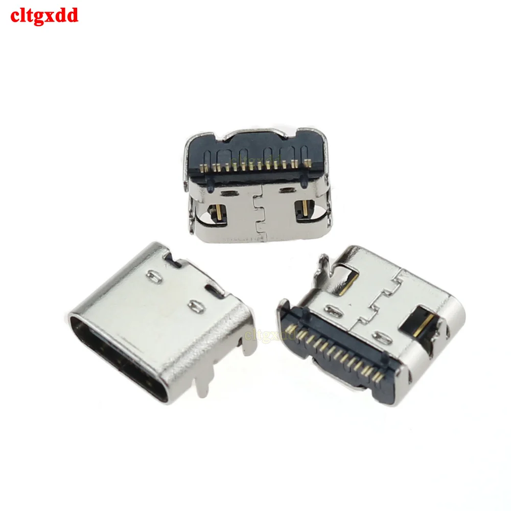 

10PCS SMT USB 3.1 Type-C 16pin Female Connector For Mobile Phone Charging Port Charging Socket Tow Feet Plug